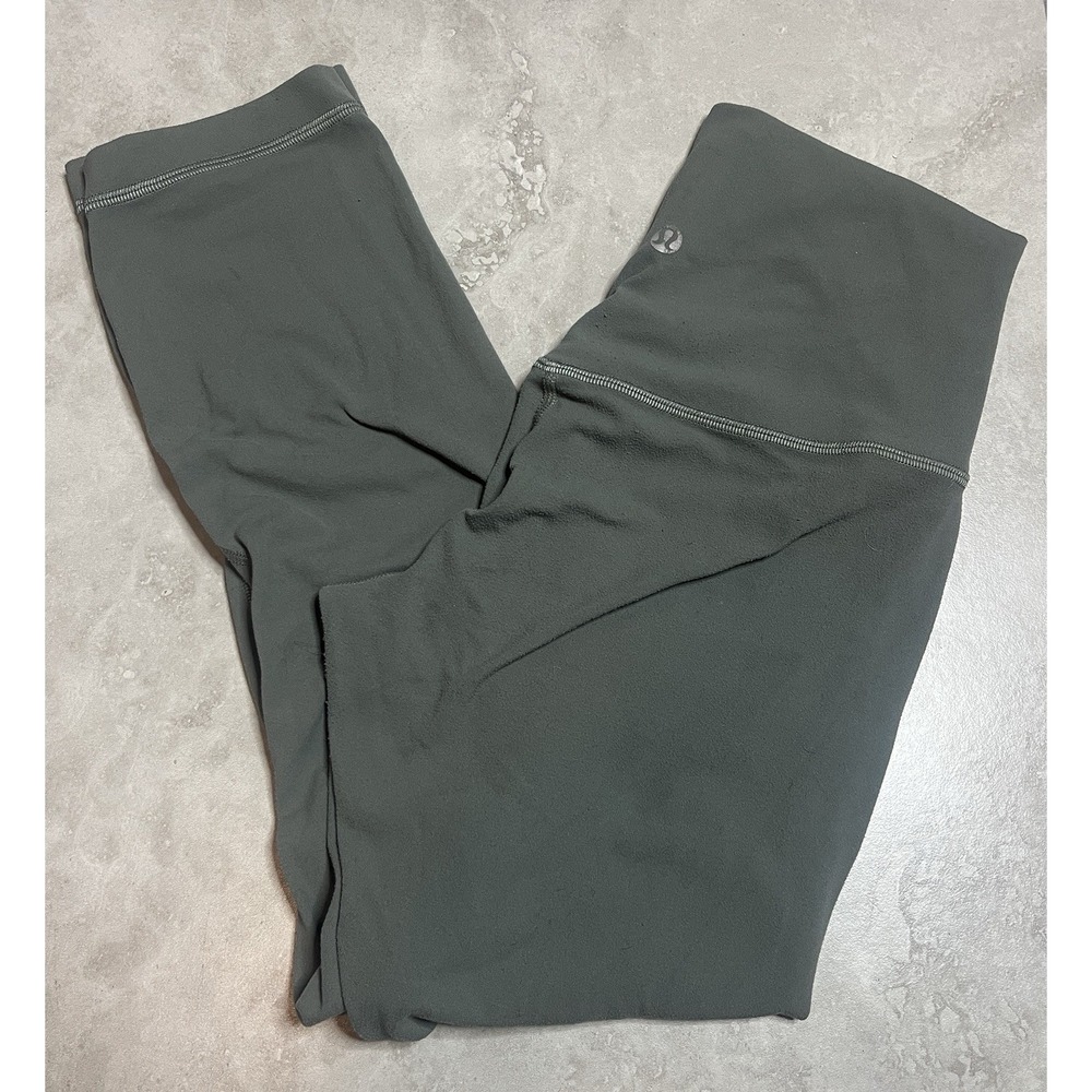 Lululemon Align Womens 4 Sage Green High Rise Crop Leggings 21" Nulu Yoga